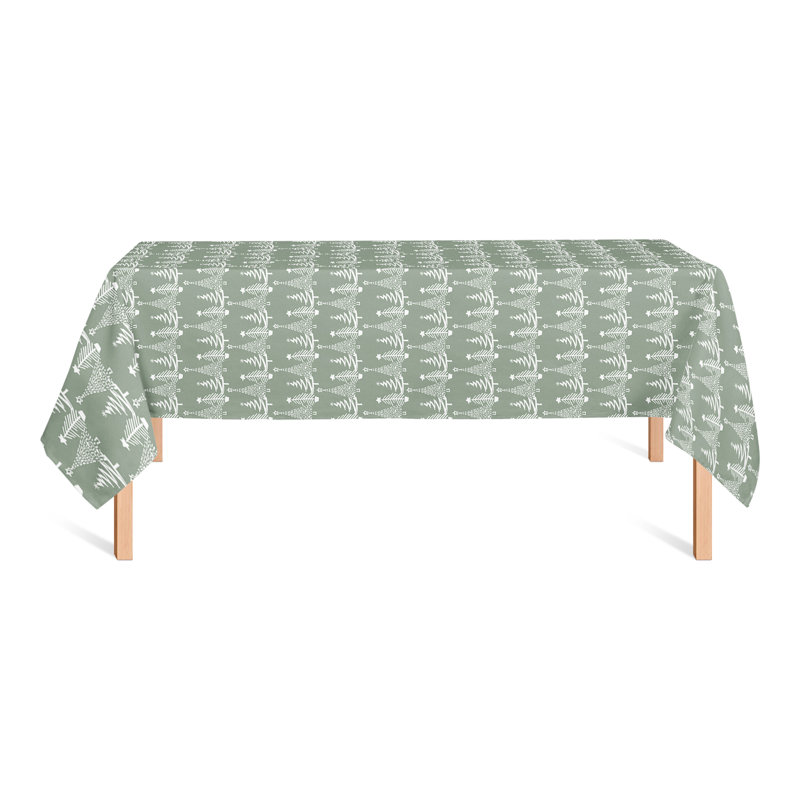 Sage Christmas Tree Pattern Tablecloth