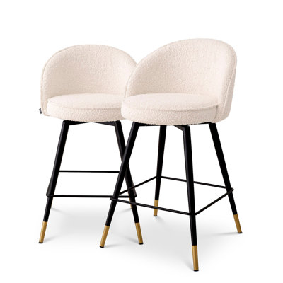Cooper Swivel Upholstered Counter Stool with Metal Frame