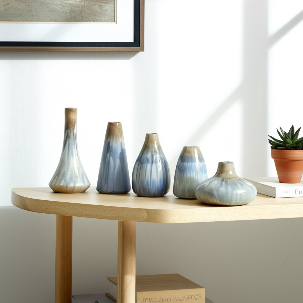 Kieden Ceramic Table Vase, Ivory