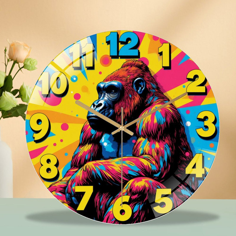 Horloge murale colorée Gorilla