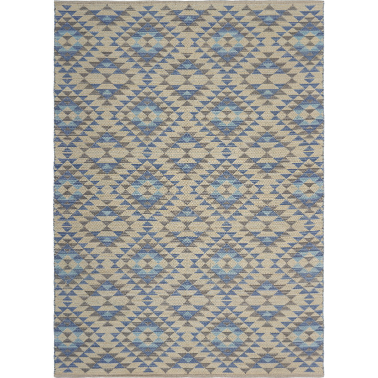 Union Rustic Light Blue Tribal Geomet...