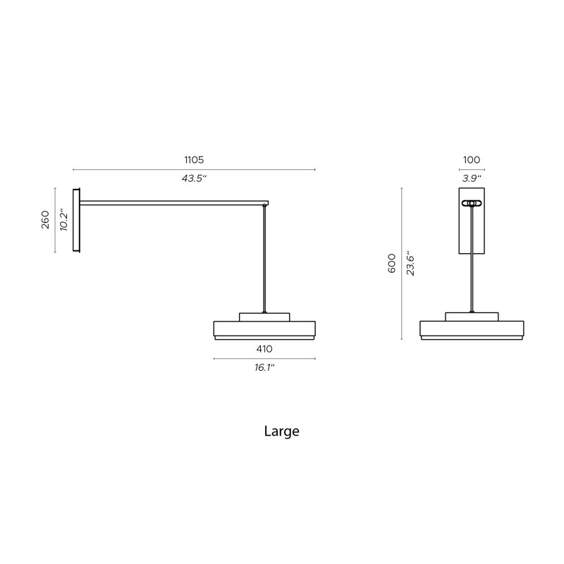 Discus Wall Lamp, Matt White Lacquered, Polished Nickel