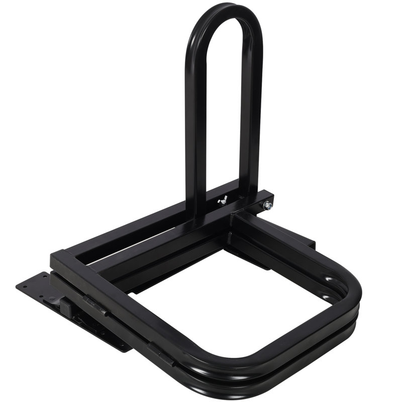 Black Steel Pickup Tailgate Ladder, Foldable Universal Truck Bed Access Step, Multi-functional For Climbing And Cargo Fixing