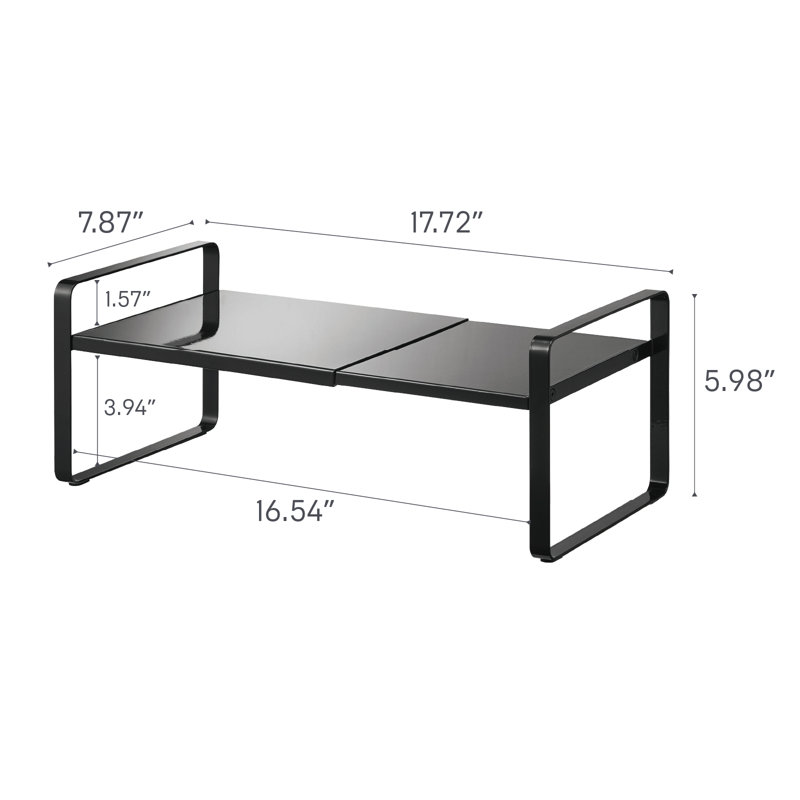 Black Expandable Countertop Organizer with Front Bar