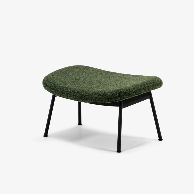 Ella Ottoman, Moss Rayon/Viscose, Black