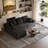 Boneless U-Shaped Modular Sectional Sofa, Cloud L-Shaped Sectional Couch with Deep Seat for Living Room Bedroom-251076616-251076620
