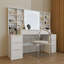 Bureau de maquillage avec miroir et lumières, grande table de coiffeuse de 59 po avec 8 tiroirs et tablettes de rangement ouvertes, luminosité réglable, coiffeuse pour chambre à coucher, femme et fille