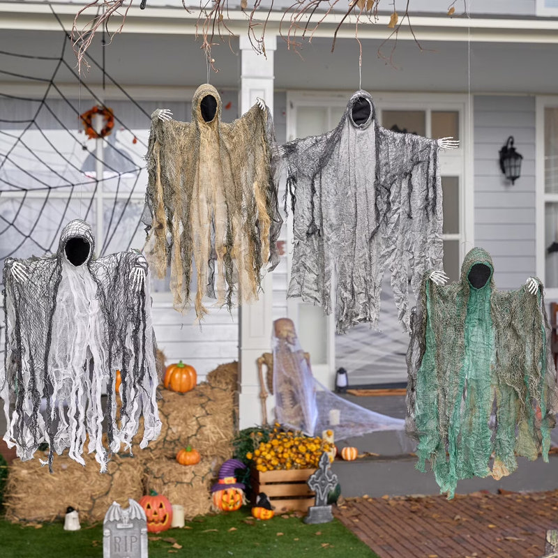 4Pcs 19" Halloween Hanging Faceless Ghost