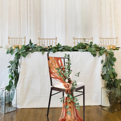 Décoration de chaise de mariage Allée Pew Église Fleurs artificielles Verdure Drapeaux Banc Cérémonie Réception Floral Faux toile de fond Rose Fête en plein air