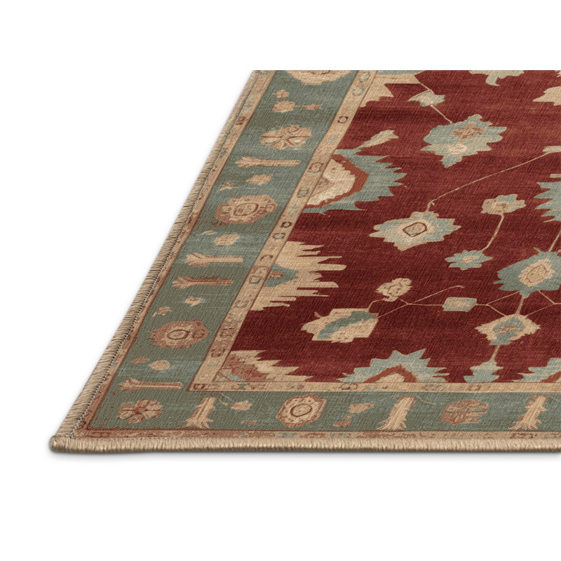 Machine Washable Overdyed Brown Area Rug, Round 8'