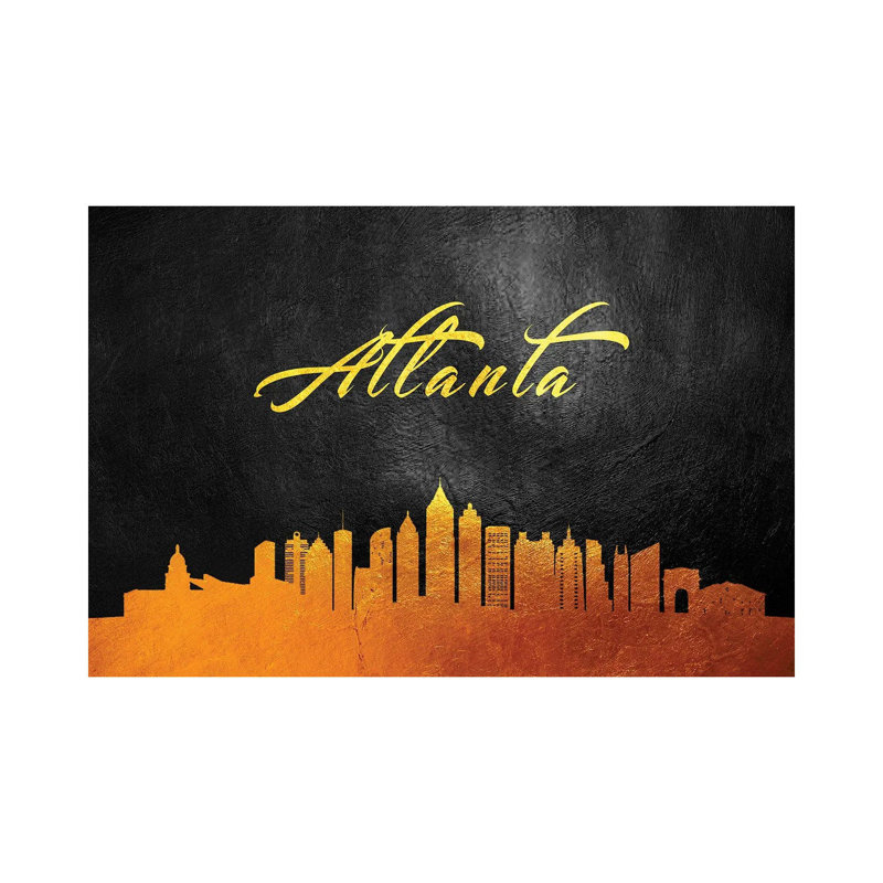 Atlanta Georgia Gold Skyline by Adrian Baldovino - Wrapped Canvas Print, 66.04 cm H x 45.72 cm W x 3.175 cm D