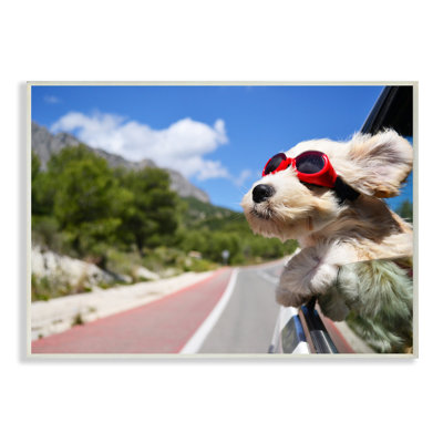 " Road Trip Happy Dog With Red Sunglasses " by Daphne Poselli