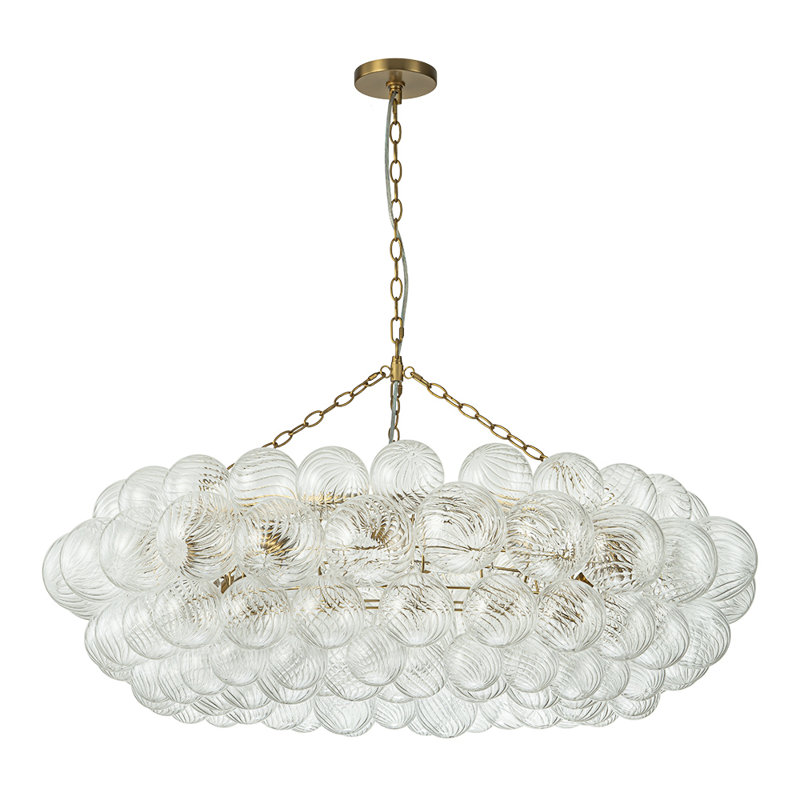 Theresa Cluster Chandelier with Glass Accents, 12, 22.83" H x 40.94" W x 40.94" D