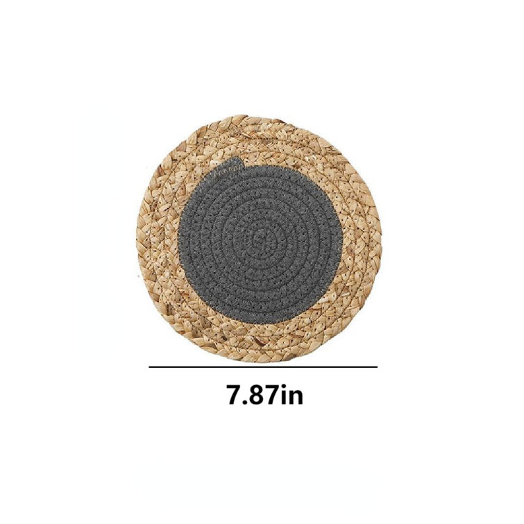 Umber Rea Grass Geometric Round Placemat | Wayfair