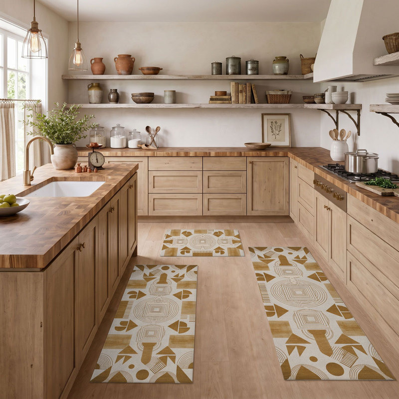 Tapis de cuisine géométriques lavables antidérapants
