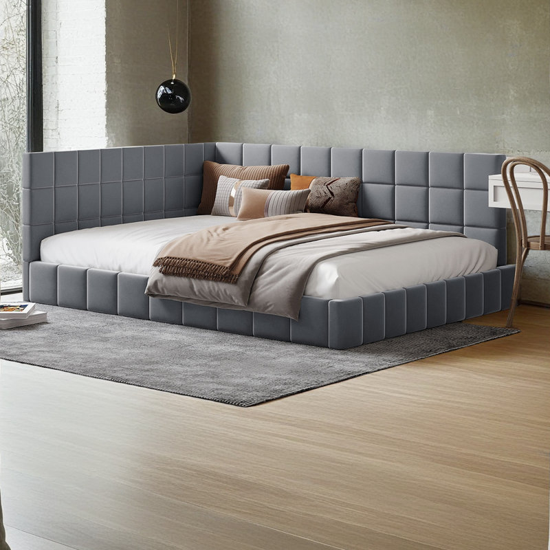 Brunwood Upholstered Corner Daybed, Gray