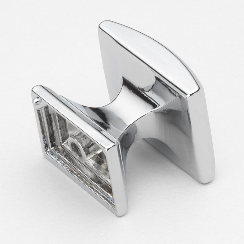 Paquet multiple de boutons carrés de 1 1/4 po Convex, Chrome poli