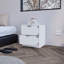 Table de chevet Gandu, deux tiroirs, finition blanche-1695547847