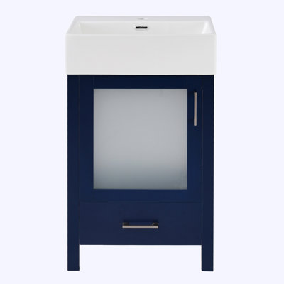 meuble-lavabo avec lavabo en céramique et beaucoup de rangement
