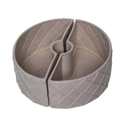 Dolomite Cream Two Piece Table Planter with Drainage, Planter Pots, Beige, Ceramic, Spring, Garden