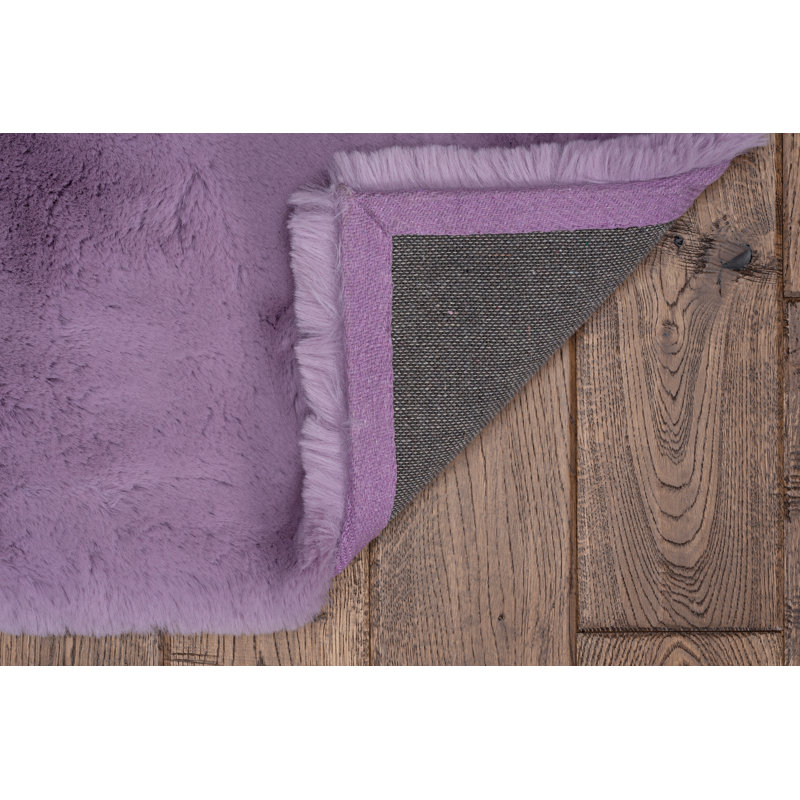 Jalissia Faux Rabbit Fur Hand Tufted Solid Color Rug, Rectangle 8' x 10'