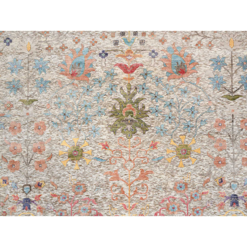 Tapis carré en soie noué à la main 14 pi 1 po x 14 pi 1 po 34CFF1CBA84B434CB18D6EF121D60264