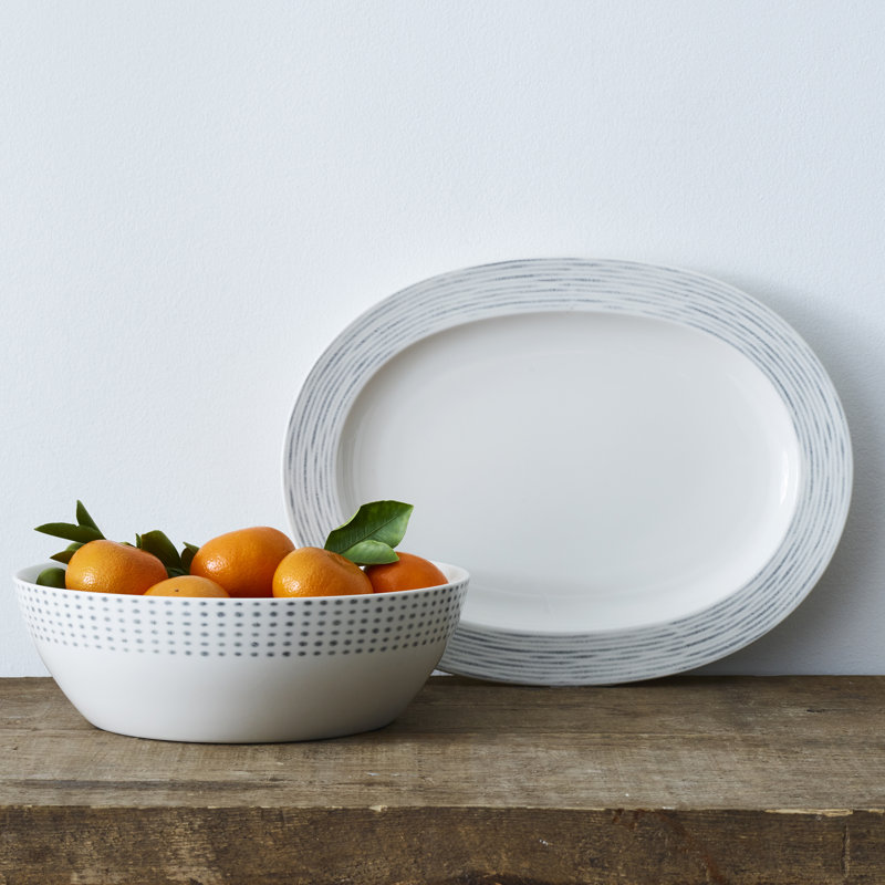 Noritake Hammock Oval Platter, 14", Gray