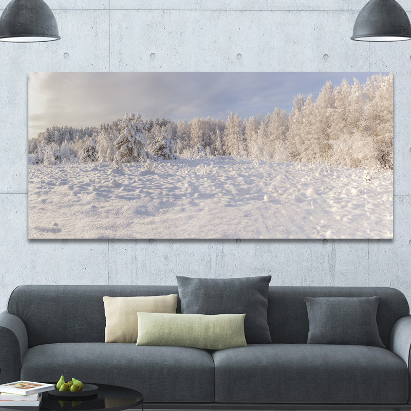 « wood winter glade », reproduction de photo sur toile tendue, H 28 po x l 60 po x P 1,5 po
