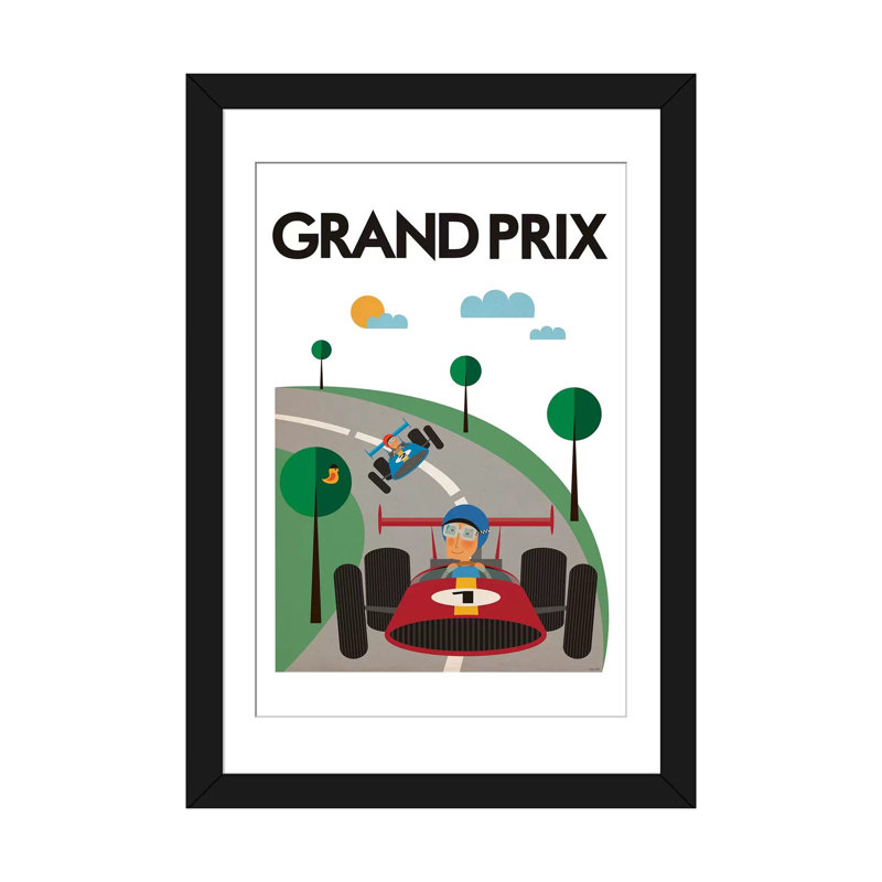 « grand prix », impression sur toile, Papier d'art encadré noir, Blanc, H 32 po x l 24 po x P 1 po