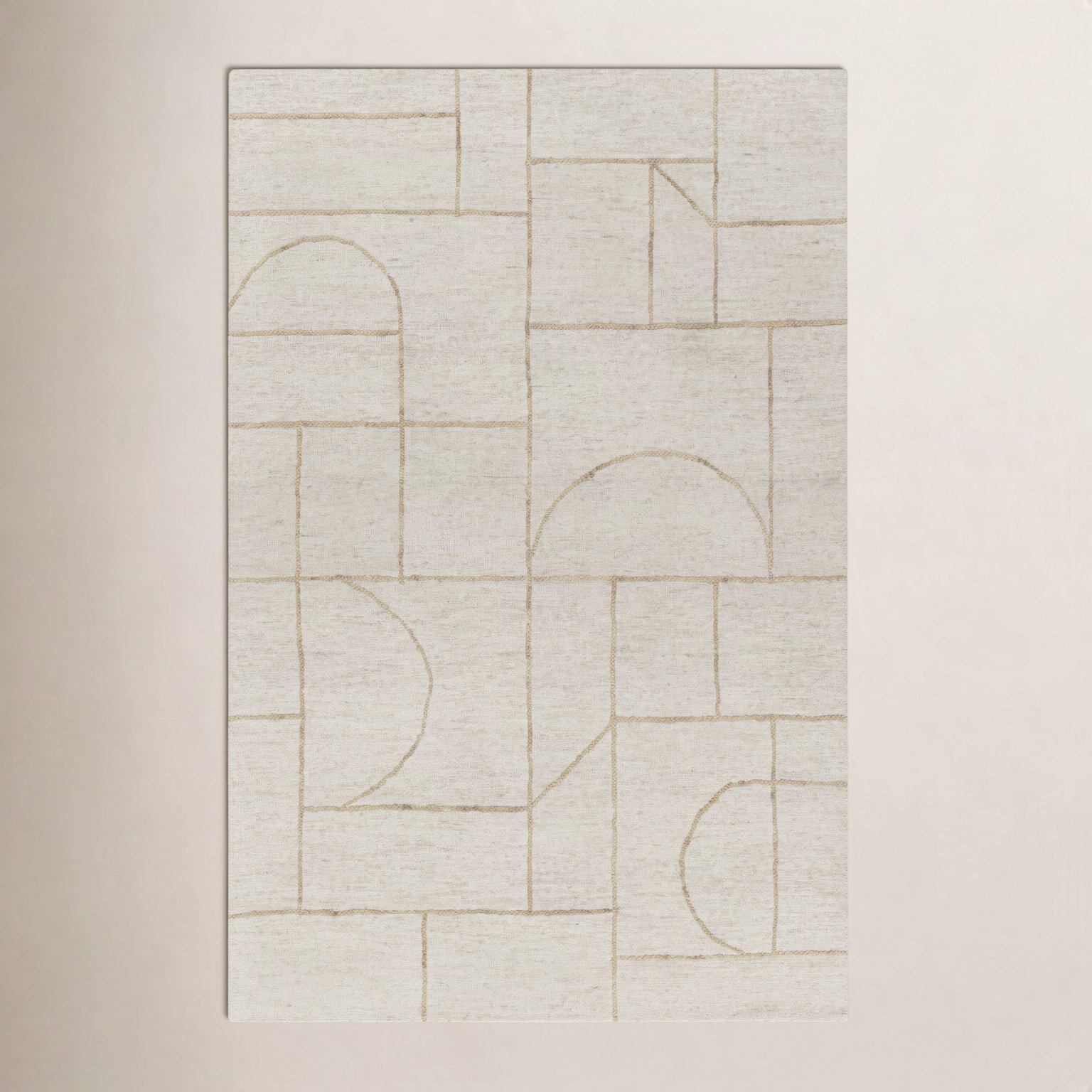 Caelob Hand-Woven Geometric Rug, Rectangle 5' x 7'6"