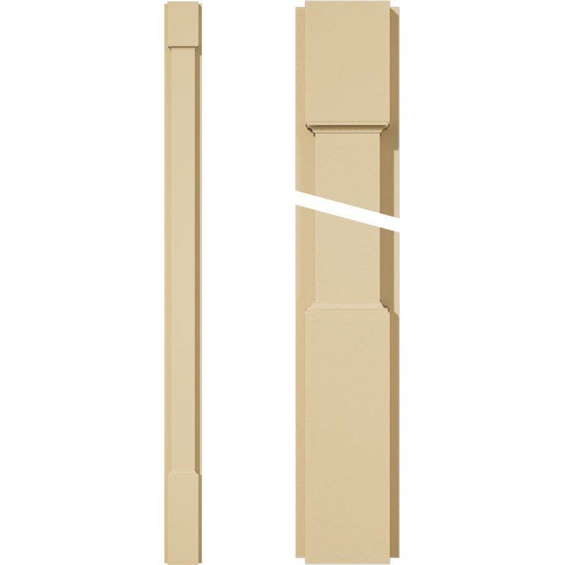 Pilastre en uréthane Signature Signature avec capitonnage standard et base, l 4 po x H 60 po x P 2 po (la paire), la base peut être coupée jusqu'à 6 5/8 po, uréthane fraisé à haute densité, brun clair apprêté en usine, vendu par paire
