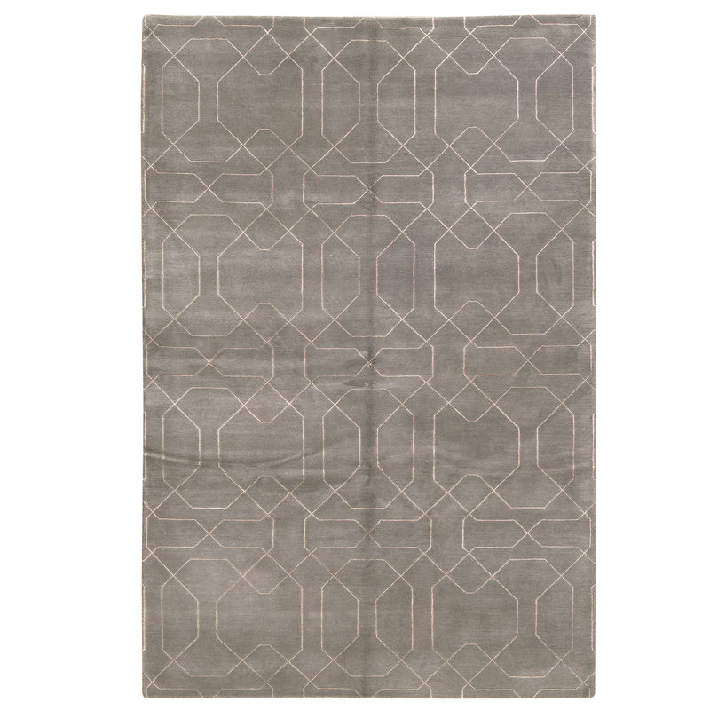High-Quality Hand-Knotted Light Blue Area Rug