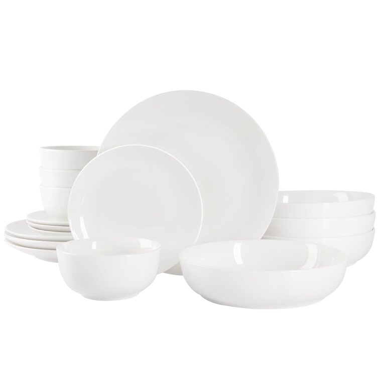 Vancasso – Service de vaisselle en porcelaine pour 8 personnes, lot de 40  pièces, avec 8 assiettes à dîner, 8 assiettes à Dessert, soupe, bols, tasses