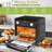 11 Qt Compact Toaster Oven With Bake, Broil, Toast And Air Fry Functions, 60 Minute Timer