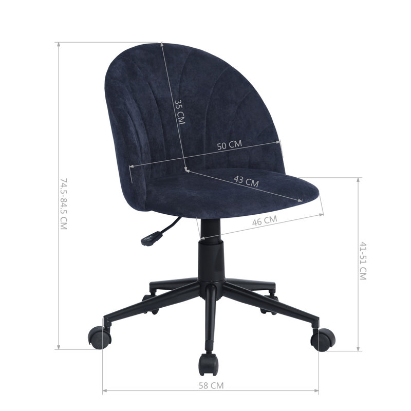 Adah Office Chair, Dark Blue