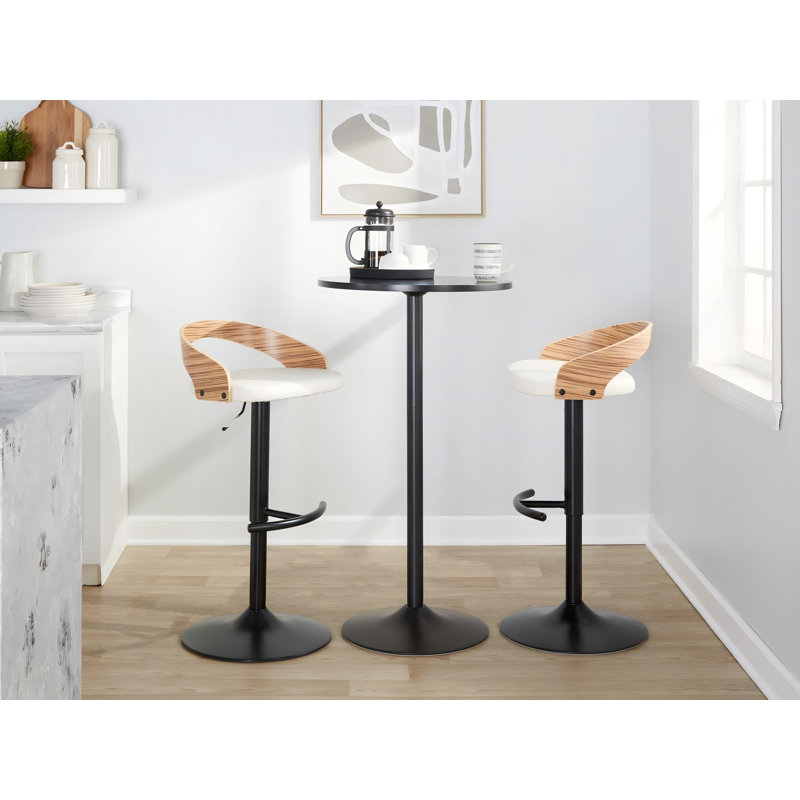 Tabouret à hauteur réglable, 3, Natural/White