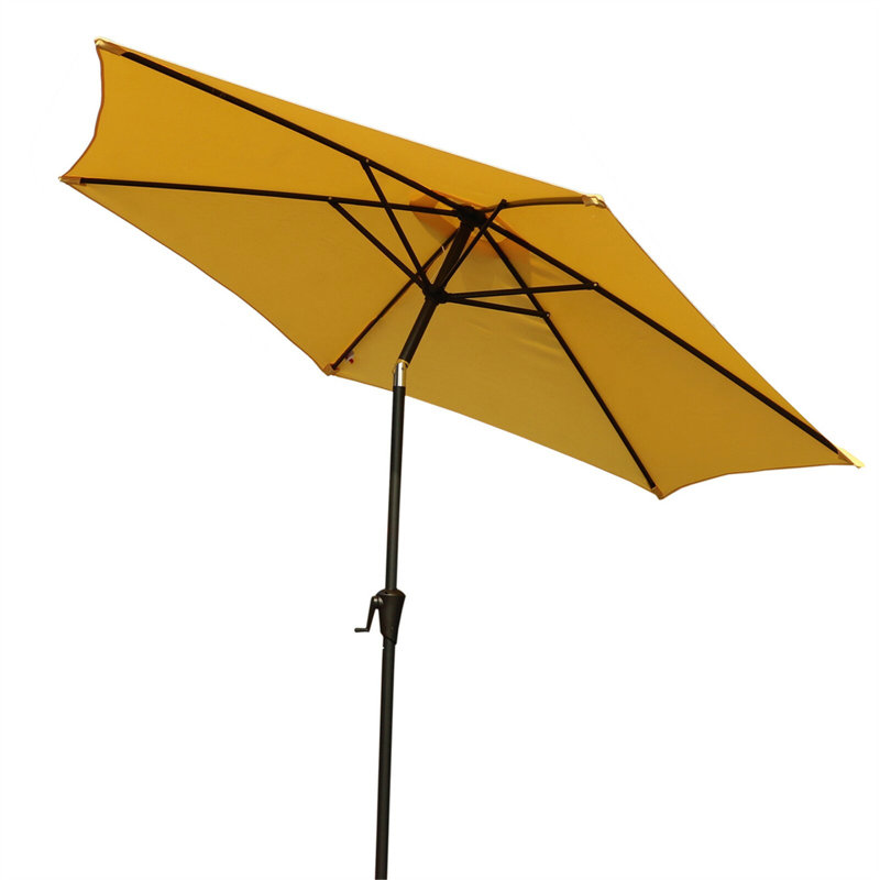 Parasol d'extérieur résistant à la rouille avec fonctions polyvalentes et conception durable, Jaune