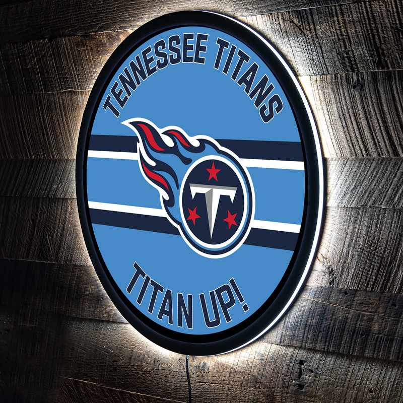 NFL Lighted Round LED Wall Sign Decor, NFL Tennessee Titans