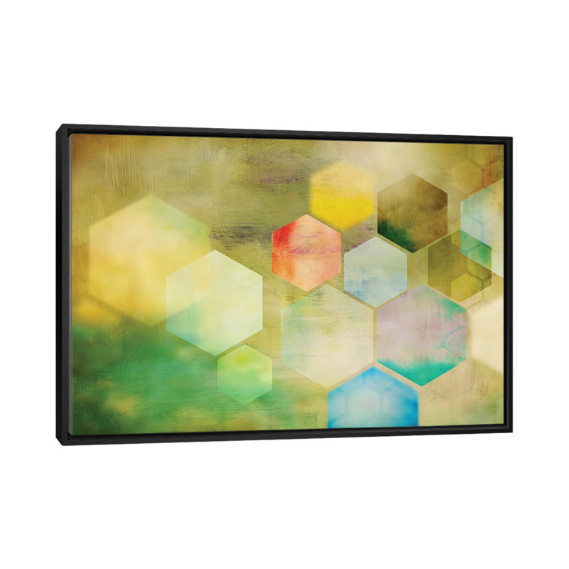 « nid d’abeilles i », impression sur toile, H 18 po x l 26 po x P 1,5 po, Toile avec cadre noir, Pas de tapis
