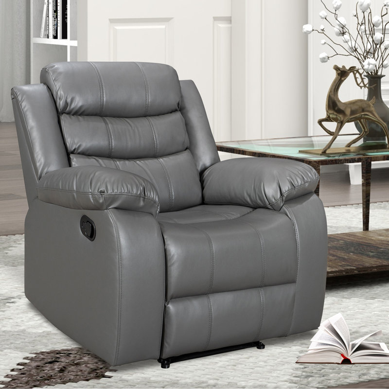Crovetti Palomino Air Leather Recliner, Gray