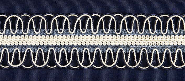 Tissu tressé Botanica Colette, Bleu marine