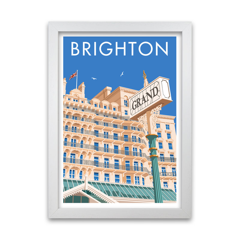 Brighton Grand by Stephen Millership - Print, White, 29.7 cm H x 21 cm W x 5 cm D