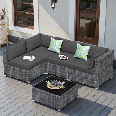 5 Piece Sectional Seating Group with Cushions