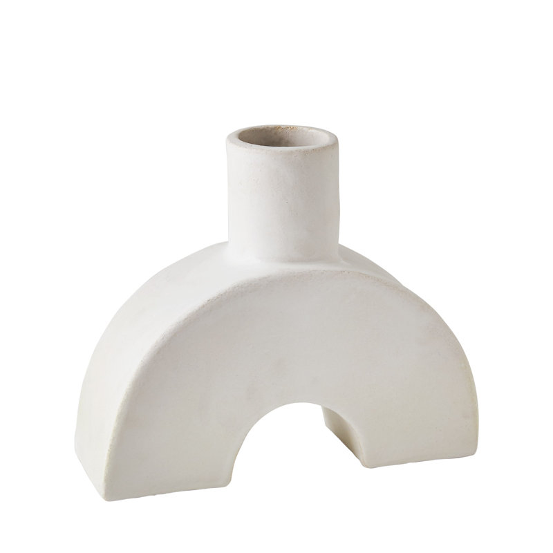 Vase de table en grès, Blanc