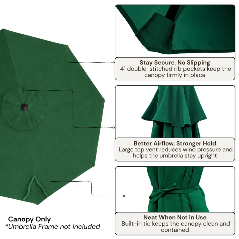 Auvent de remplacement pour parasol 9 po, Chasseur