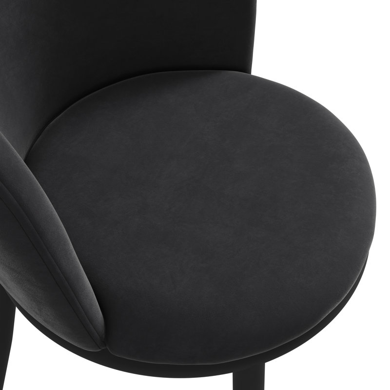 Nova Velvet Upholstered Upholstered Back Dining Chair, Black