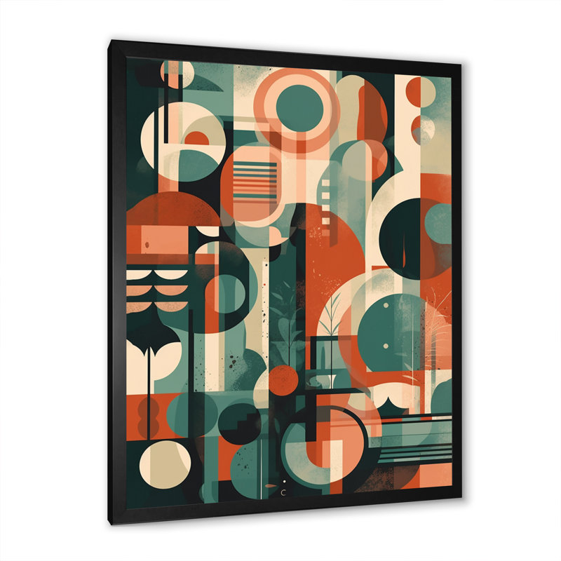 Mid Century Artistic Transformations II, reproduction d'art sur toile, Cadre photo noir, H 20 po x l 12 po x P 1 po