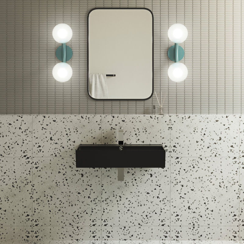 Claire 22" Rectangle Wall-Mount Bathroom Sink, Matte Black