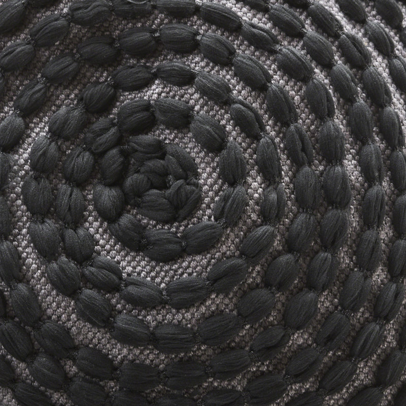 Repose-pieds d'intérieur cylindrique noir avec trait d'eau de rivière pour une détente accrue, Noir