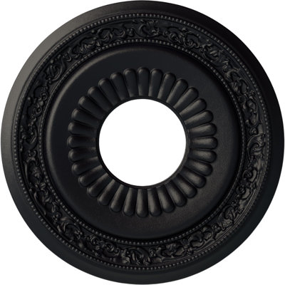 Endurathane Lauren Ceiling Medallion, 20 5/8"OD x 6 1/4"ID x 1 3/8"P (Fits Canopies up to 6 1/4"), Hand-Painted Steel Gray Finish